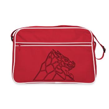 Drachenfels Geometric : Dragon Saga comme vecteur - Sac Retro - rouge/blanc - Devant