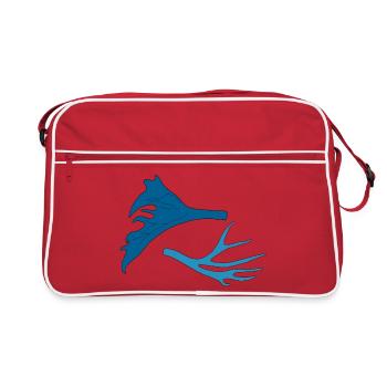 Geweihe vom Hirsch - Retro Tasche - Rot/Weiß - Vorne