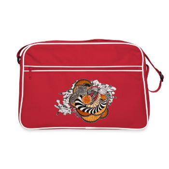 Spirale orange motif noir et blanc - Sac Retro - rouge/blanc - Devant