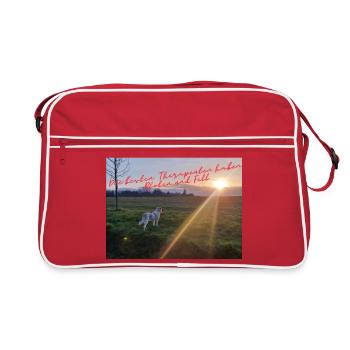 PfotenTherapie am Abendsonne - Retro Tasche - Rot/Weiß - Vorne