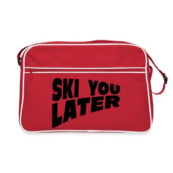 Ski You Later Fun Ski Spruch - Retro Tasche - Rot/Weiß - Vorne