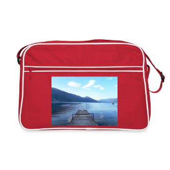 View of Lake Maggiore - Retro Bag - red/white - Front