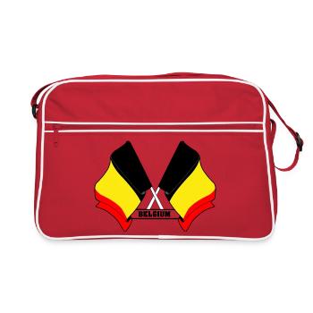 Drapeaux croisés de la Belgique - Sac Retro - rouge/blanc - Devant