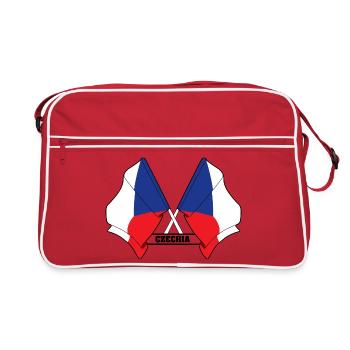 RÉPUBLIQUE TCHÈQUE – Drapeaux croisés - Sac Retro - rouge/blanc - Devant