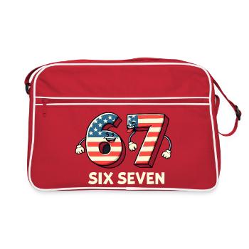 US Flag 67 Memes Six Seven - Sac Retro - rouge/blanc - Devant