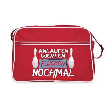 Run-up, throwing, cursing, bowling again - Retro Bag - red/white - Front