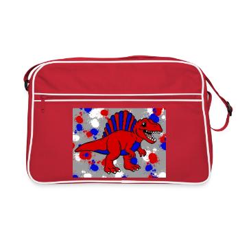 Spinosaurus dino - Retro Bag - red/white - Front