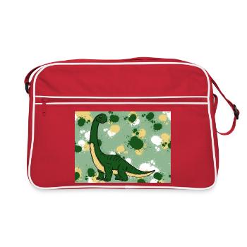 Brachiosaurus Dino - Retro Bag - red/white - Front