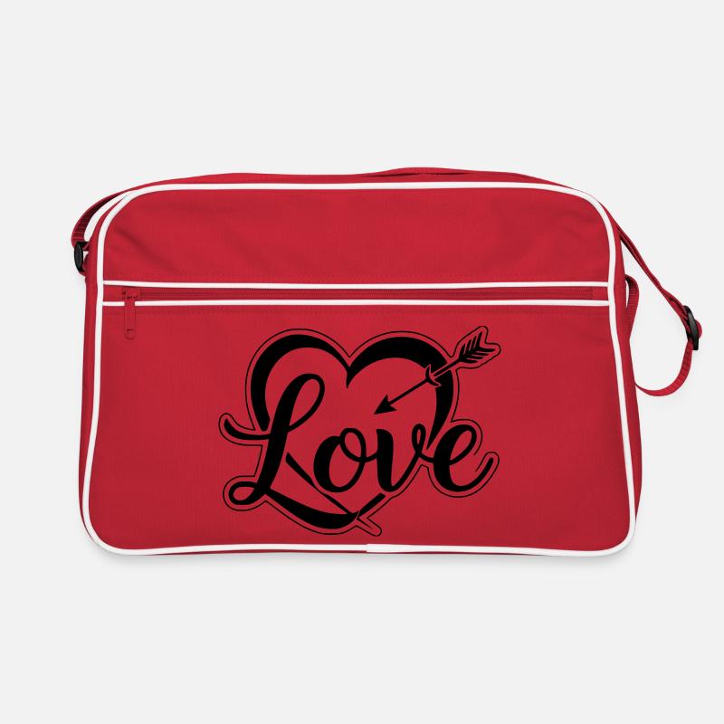 Heart love valentine's day Retro Bag