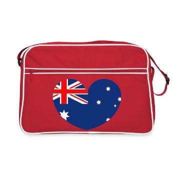 Drapeau australien avec cœur - Sac Retro - rouge/blanc - Devant