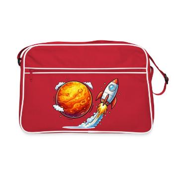 Voyage spatial sur une planète fusée - Sac Retro - rouge/blanc - Devant