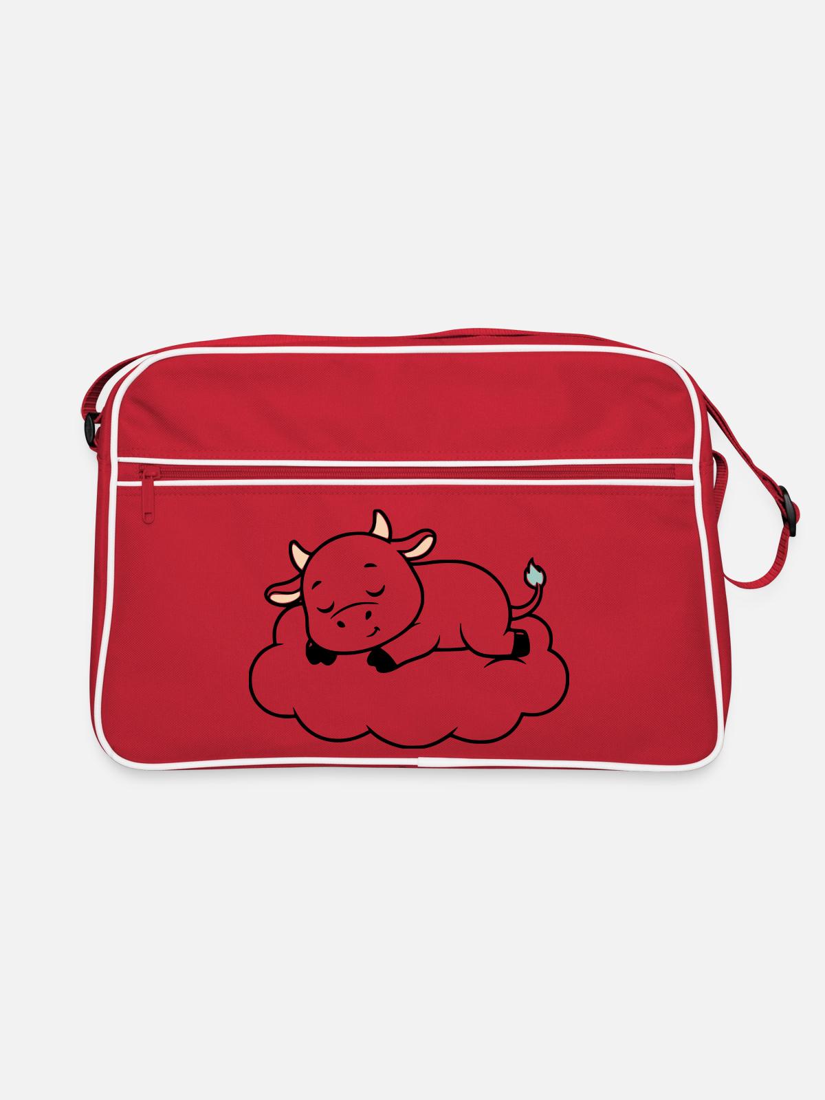 Sleeping Cow Cloud Dream Baby - Retro Bag - red/white - Front