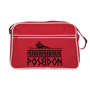 Greek God of the Sea (Black) - Retro Bag - red/white - Front