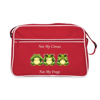 Not My Circus Not My Frogs Frosch Spruch - Retro Tasche - Rot/Weiß - Vorne