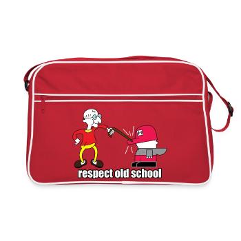 Respect Old School Cartoon - Retro Bag - red/white - Front