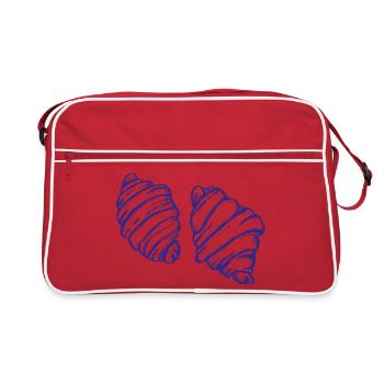 Duo Croissant in Indigo - Retro Tasche - Rot/Weiß - Vorne