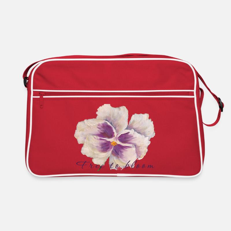 Peinture de fleurs en pensée blanche - Libre de fleurir Sac Retro