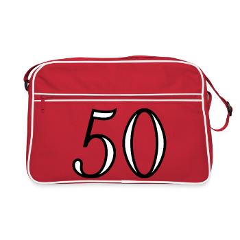 50. 50 YEARS. 50th ANNIVERSARY. 50 YEARS ANNIVERSARY. - Retro Bag - red/white - Front