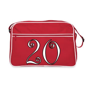 20. 20e ANNIVERSAIRE. ANNIVERSAIRE 20 ANS. 20 ANS. - Sac Retro - rouge/blanc - Devant