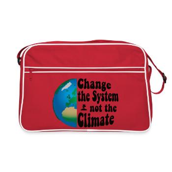 Change the system, not the climate - Retro Tasche - Rot/Weiß - Vorne