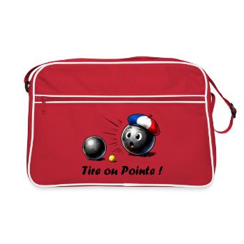 French Petanque Ball with Beret - Retro Bag - red/white - Front