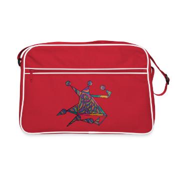 Spirales colorées géométriques - Martina Eßer - Sac Retro - rouge/blanc - Devant