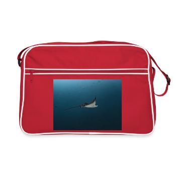 Manta Glise au-dessus de l’Abîme de l’Océan - Sac Retro - rouge/blanc - Devant