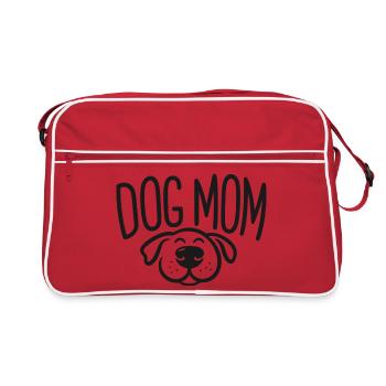 Maman de chien - Conception de maman de chien avec chien endormi - Sac Retro - rouge/blanc - Devant