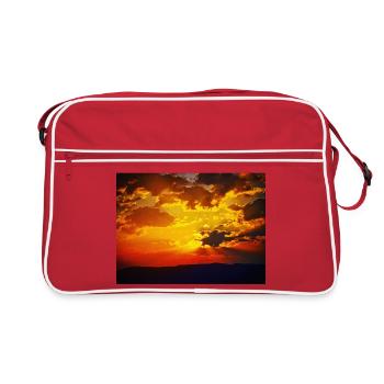 Rayons de feu du coucher de soleil - Sac Retro - rouge/blanc - Devant