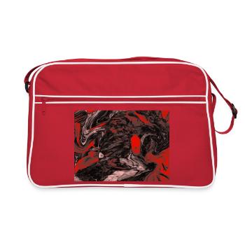 Red Marble Swirl Pattern - Retro Bag - red/white - Front