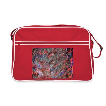 Color Swirl Marble Pattern - Retro Bag - red/white - Front
