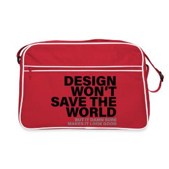 Chemise de créateur Design Will Not Save The World - Sac Retro - rouge/blanc - Devant