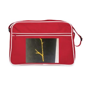 Rameau doré sur fond noir - Sac Retro - rouge/blanc - Devant