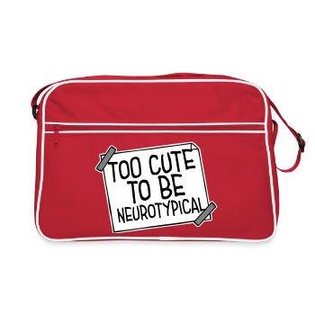 Trop mignon pour être neurotypique Logo drôle drôle sur l’autisme - Sac Retro - rouge/blanc - Devant