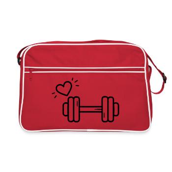Passion Fitness Heart Dumbbell T-shirt - Retro Bag - red/white - Front