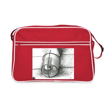 Bucket sketches black and white - Retro Bag - red/white - Front