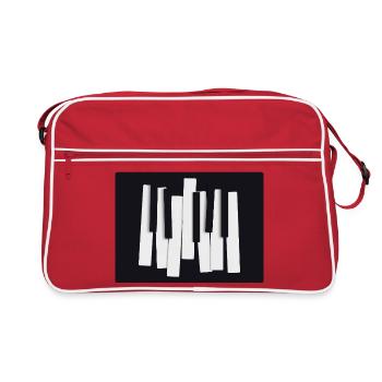 Touches abstraites de piano – Design moderne - Sac Retro - rouge/blanc - Devant