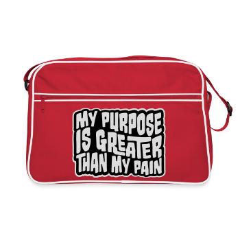 Mon but est plus grand que ma douleur, ce qui signifie le logo des guillemets - Sac Retro - rouge/blanc - Devant