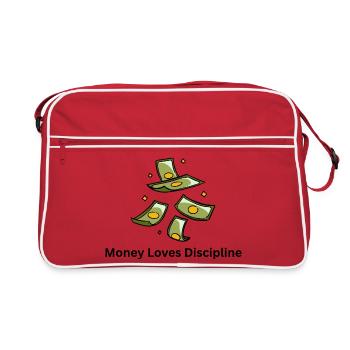 L’argent aime la discipline – Mentalité des affaires - Sac Retro - rouge/blanc - Devant
