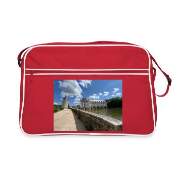Burg von Chenonceau - Retro Tasche - Rot/Weiß - Vorne
