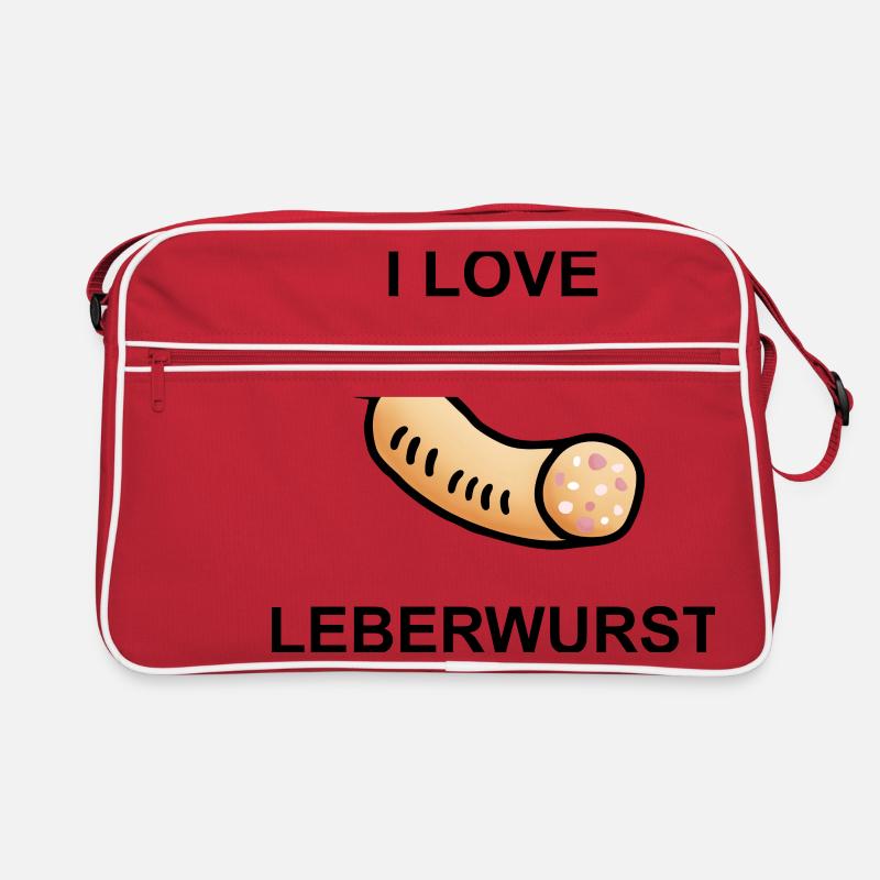 Wurstesser - I Love Leberwurst - Retro Tasche - Rot/Weiß