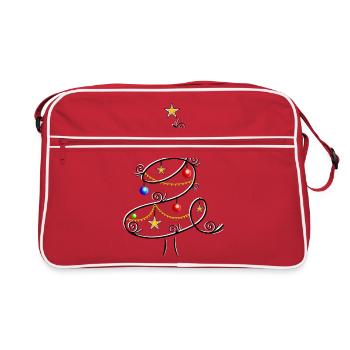 Fir tree christmas tree christmas tree christmas - Retro Bag - red/white - Front