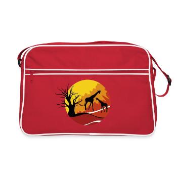Girafe africaine - Sac Retro - rouge/blanc - Devant