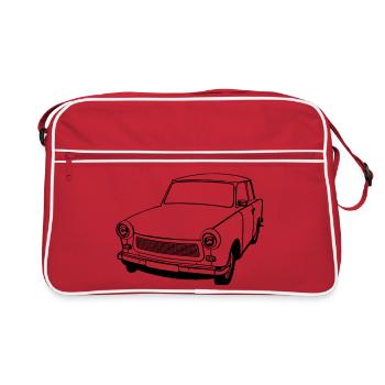  , Ostalgie , DDR Kult , Oldtimer (25) - Retro Tasche - Rot/Weiß - Vorne