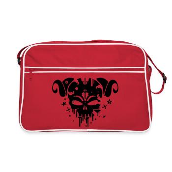 Le crâne Satyre - Sac Retro - rouge/blanc - Devant