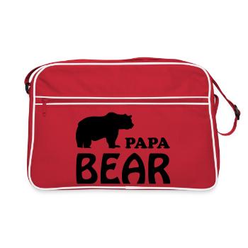 papa bear daddy dad - Retro Bag - red/white - Front