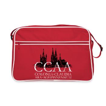 CCAA Skyline Köln Dom Groß St. Martin (Vintage) - Retro Tasche - Rot/Weiß - Vorne