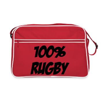 Rugby - Rugbyman - Sport - Fighter - Fight - Sac Retro - rouge/blanc - Devant