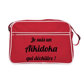 Aikido / Aikidoka / Sport / Martial Arts / Fighter - Sac Retro - rouge/blanc - Devant