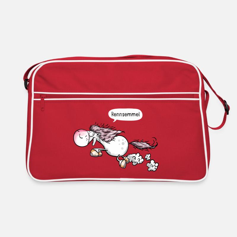Die Rennsemmel - Retro Tasche - Rot/Weiß